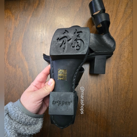 Trippen Strong F Black Sandals Heels - Picture 7 of 9